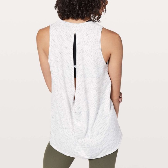 Lululemon Low Key Tank Silver Tiger Space Dye Open-Back Luxe Training Top Size 6 - Picture 3 of 8